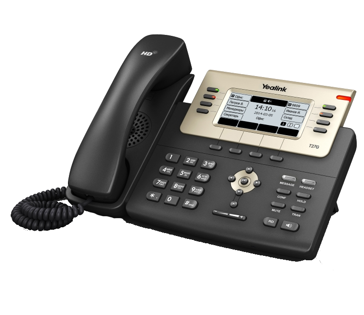 Yealink-SIP-T27G Téléphone IP 6-lignes Gigabit (sans PSU)