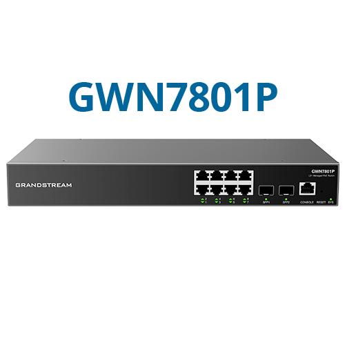 Grandstream GWN7801P Commutateur réseau niveau 2+ à 8 ports PoE Gigabit Manageable